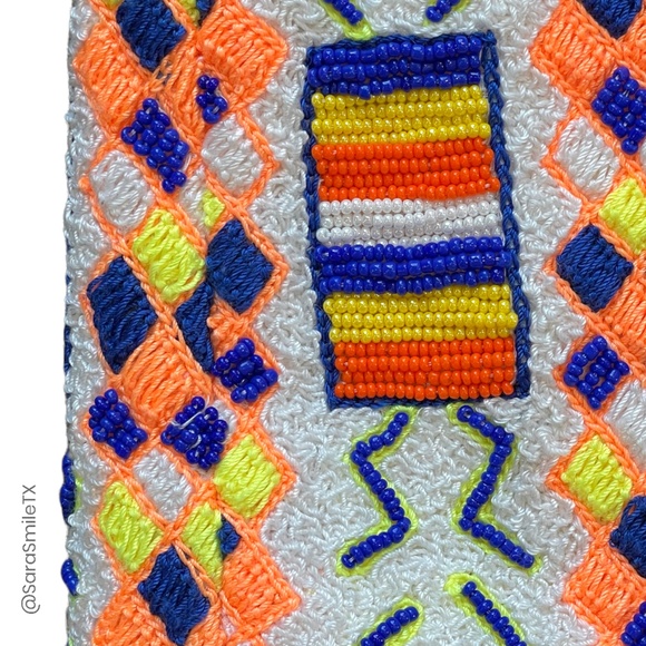 PIA PAURO Designer Colorful Hand Beaded Cutout Sleeveless Mini Dress - NWT - Picture 9 of 16